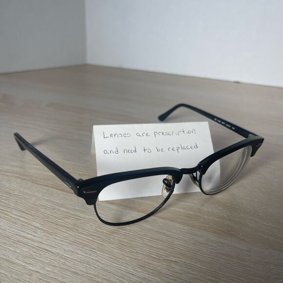 Ray-Ban RB5154 2077 Clubmaster Eyeglasses READ Black FRAMES ONLY 49-21-140 - Picture 1 of 12